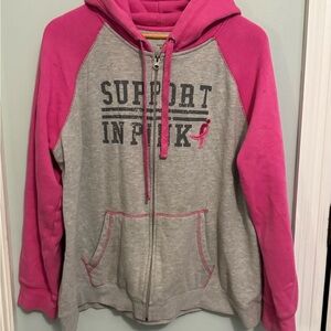 Support in Pink Women's Gray and Pink Utility Jacket